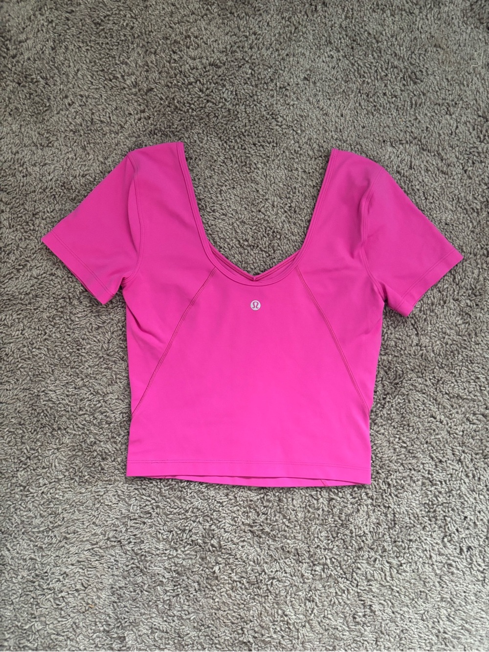 Lululemon Hot Pink Align V-Neck Crop Top - Picture 1 of 3